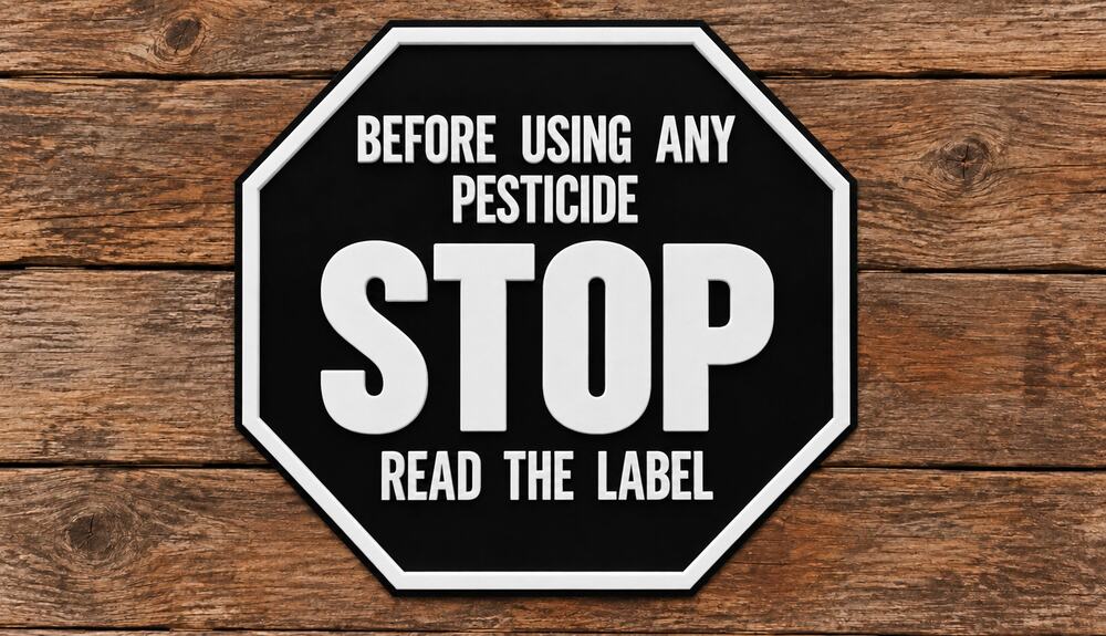 Pesticide Stop Sign Read The Label Safety Warning Farm Garden Agriculture